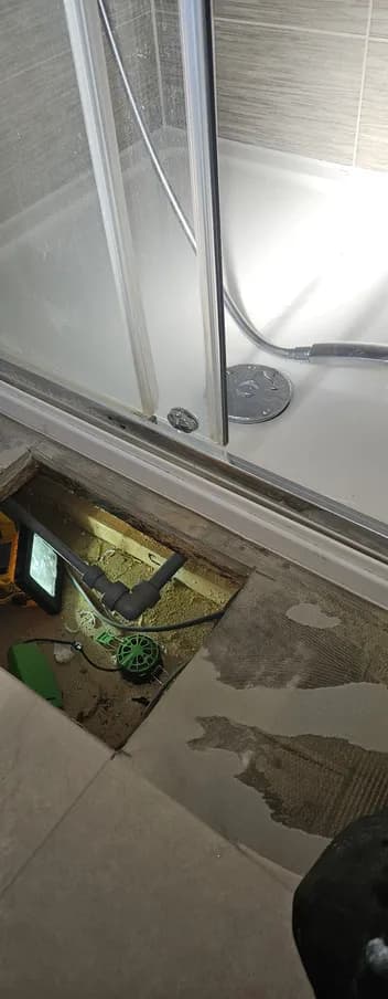 Shower waste trap installation